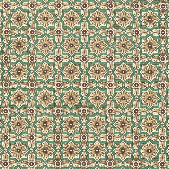 Green Geometric Renaissance Flower Print Italian Paper ~ Carta Varese Italy